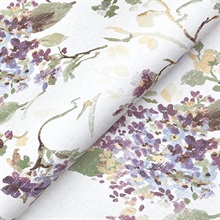 Veiled Garden Plum Floral Wallpaper