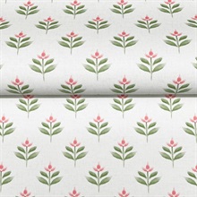 Serene Villa Pink Floral Stamp Wallpaper