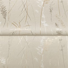 Meadow Splendor Neutral Botanical Wallpaper