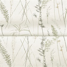 Meadow Splendor Charcoal Botanical Wallpaper