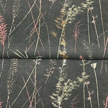 Meadow Splendor Black Botanical Wallpaper