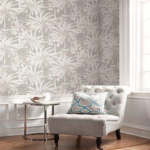 Dream Of Palm Trees Grey Texture Wallpaper | PS40006 | Modern Botanical