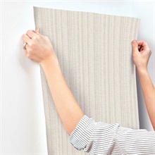 Line In The Sand Off-White Woven Stripe Wallpaper