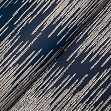 Operetta Navy Metallic Columns Wallpaper