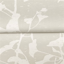 Ginkgo Silhouette Taupe Cork Wallpaper