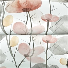 Cotswolds Poppies Pastel Floral Wallpaper