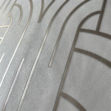 Arch Deco White and Gold Wallpaper