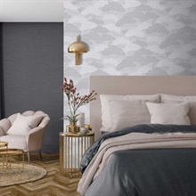 Bonsai Grove Light Grey Wallpaper