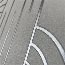 Arch Deco White and Silver Wallpaper