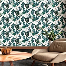 WLD53122W | Spirit Indigo Tropical Foliage Butterfly Wallpaper