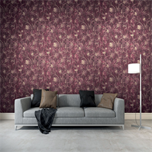 Z1717 | Dis Libellula Burgundy Jacobean | Wallpaper Boulevard