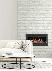 Brick Vintage White Brick Off-White Peel and Stick Wallpaper, AX10800