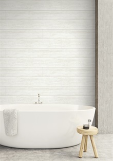 Wood Off-White Shiplap Off-White Peel and Stick Wallpaper, AX10900