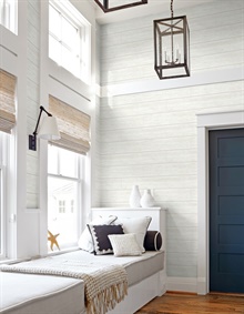 Wood Off-White Shiplap Off-White Peel and Stick Wallpaper, AX10900