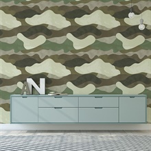 Pale Green Camouflage Wallpaper
