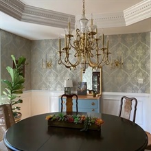 CI38255 Blue &amp; Gold Damask Wallpaper