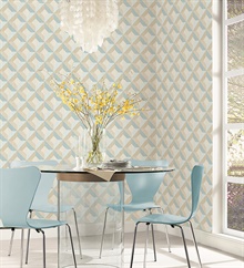 Geometric Diamonds On Faux Wood Wallpaper (Non Textured)