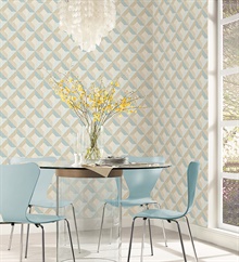 Geometric Diamonds On Faux Wood Wallpaper (Non Textured)