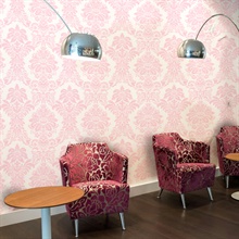 Pink Pastel Princess Damask Type II, 20 Oz Commercial Wallpaper