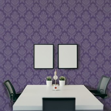 Purple Large Scale Classic Damask  Type II, 20 Oz Commercial Wallpaper