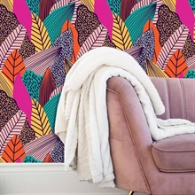 Leaf Your Cares Behind Wallpaper (Fuchsia)