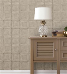 Parquet Geometric Beige Wood Squares Wallpaper , MH36526