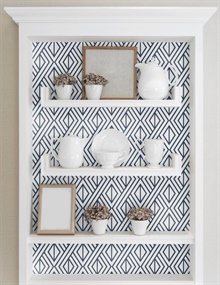 Geometric Navy Diamond Geometric Navy & White Peel and Stick Wallpaper, NW30106
