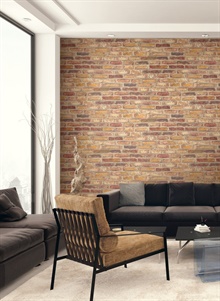 Faux Rustic Red Brick Peel and Stick Wallpaper, NW30201
