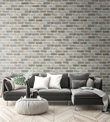 Washed Brick Peel and Stick Wallpaper, NW30500