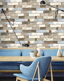 Colorful Shiplap Peel and Stick Wallpaper, NW30700