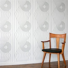 Spiral black line/white Wallpaper