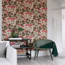 Tropisk Pink Floral Wallpaper