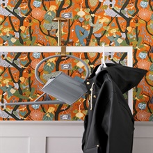 Melodi Orange Folk Wallpaper