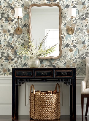 ulticolor Garden Party Floral Bold Bouquets and Fruit Rifle Paper Wallpaper, RI5121