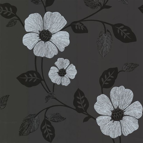 Zync Black Modern Floral