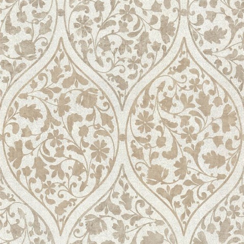 Adelaide Light Brown Ogee Floral