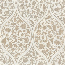 Adelaide Light Brown Ogee Floral