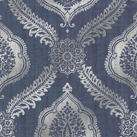 Zoraya Navy Damask