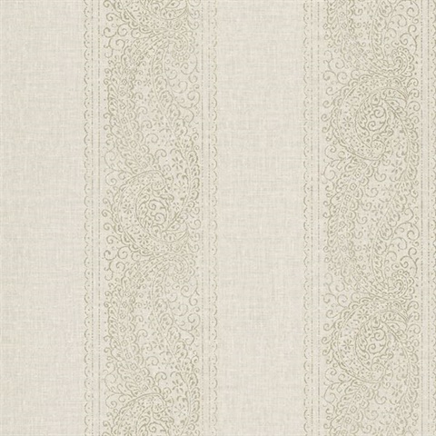 Arcades Taupe Paisley Stripe