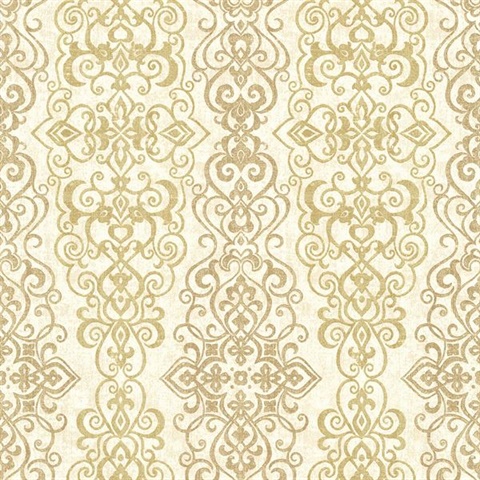 Mexuar Gold Filigree Stripe  2618-21342  Modern Design Gold