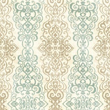 Mexuar Aqua Filigree Stripe