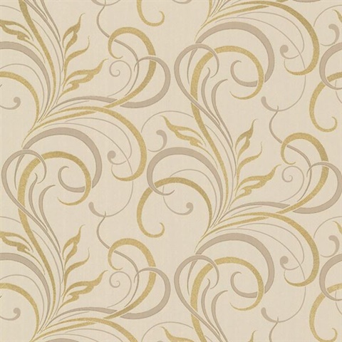 Rauda Taupe Modern Scroll