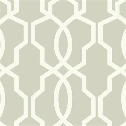 Hourglass Trellis Wallpaper - White/Gray