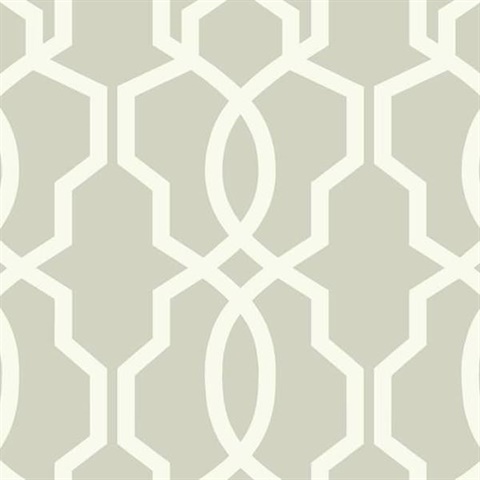 Hourglass Trellis Wallpaper - White/Gray
