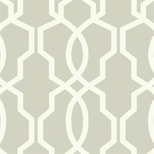 Hourglass Trellis Wallpaper - White/Gray