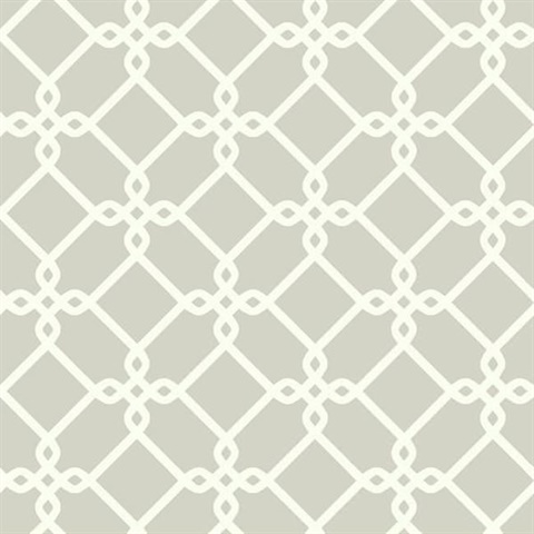Threaded Links Wallpaper - White/Gray