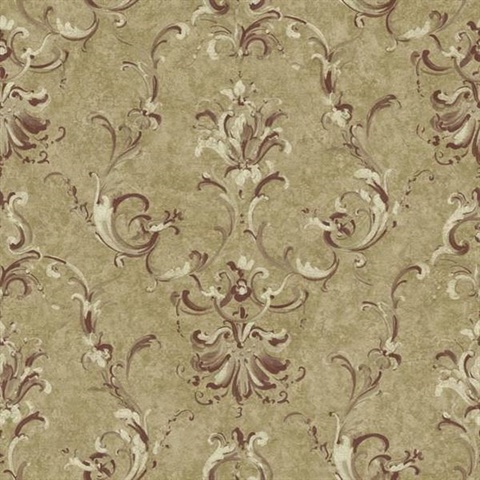 Painterly Ornamental Damask