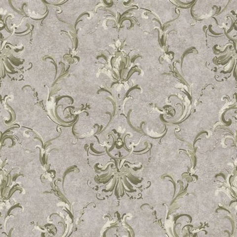 Painterly Ornamental Damask