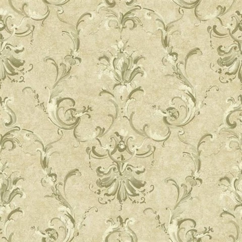 Painterly Ornamental Damask