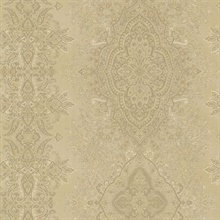 Benedict Gold Ornate Paisley Stripe